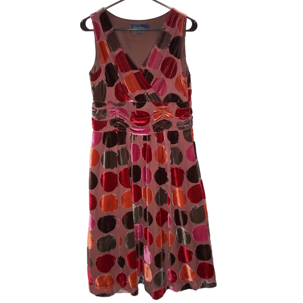 Boden 8 Velvet Polka Dot Party Dress